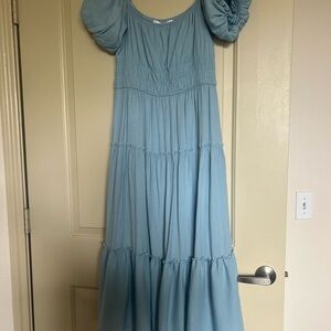 Elegant Blue Midi Dress